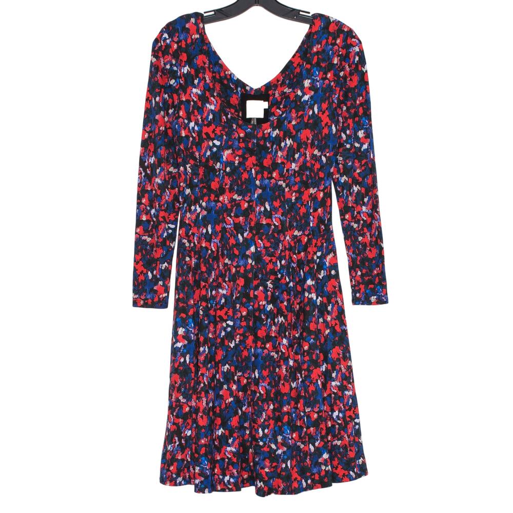 Anthropologie Saraid Dress S Swing Stretch Abstract Artsy Teacher Work Office
